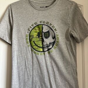 5.11 Tactical Gray T-Shirt with Skull and Camo Design